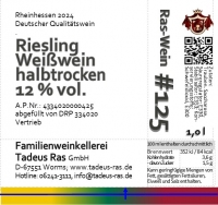 Riesling Weisswein halbtrocken 2024