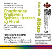 Chardonnay Spätlese trocken 2024